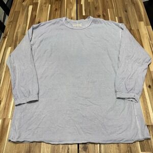 We The Free Shirt Womens L Blue Oversized 3/4 Sleeve Boho Cotton Outdoor